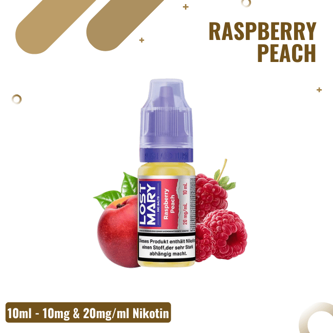 Lost Mary Liquid 10ml - Raspberry Peach - 20mg/ml Nikotin