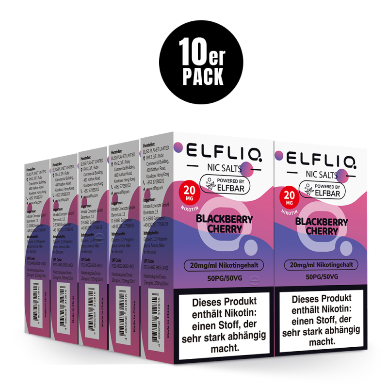 10er Pack Elf Bar Elfliq - Blackberry Cherry - 20mg/ml