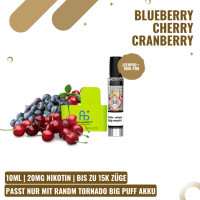 RandM Tornado Big Puff Pod 10ml - Blueberry Cherry Cranberry