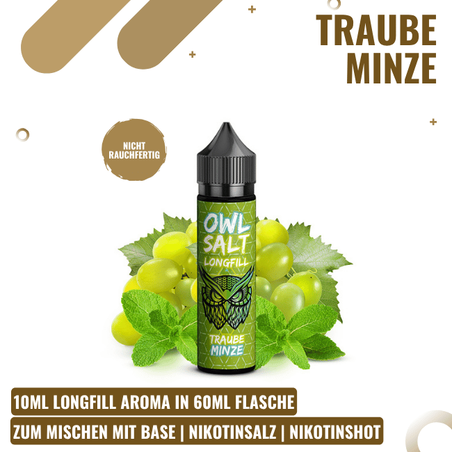 Owl Salt Longfill 10ml - Traube Minze