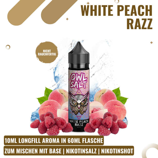 Owl Salt Longfill 10ml - White Peach Razz