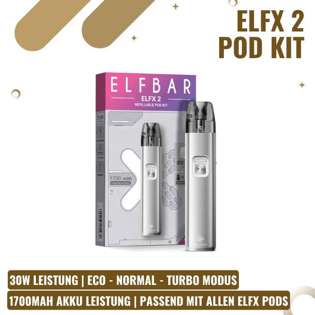 Elf Bar ELFX 2 - Refillable Kit - Titanium Silver