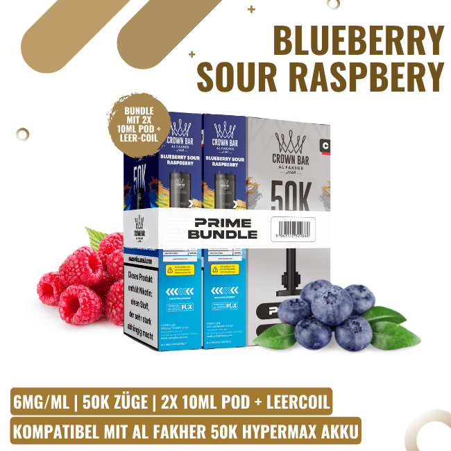 Al Fakher 50K HYPERMAX Prime Pod - Blueberry Sour Raspberry