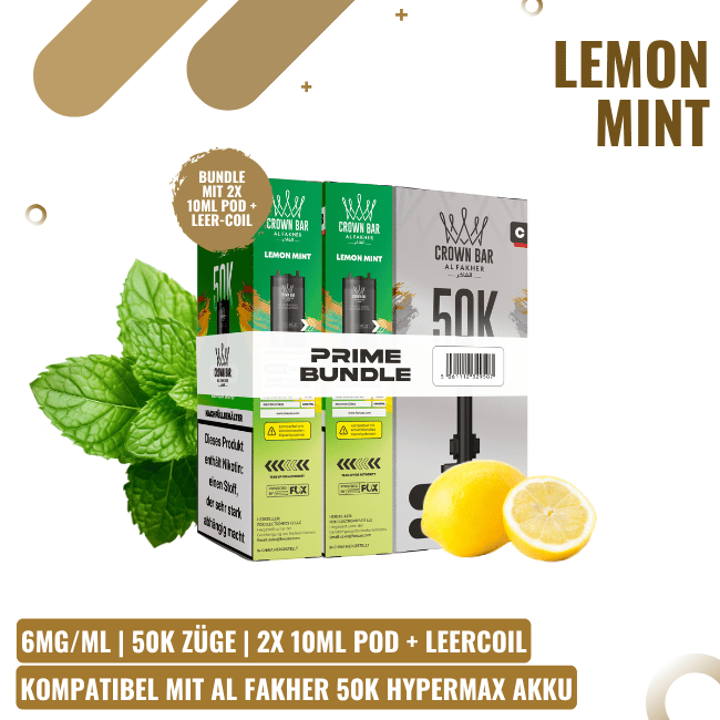 Al Fakher 50K HYPERMAX Prime Pod - Lemon Mint