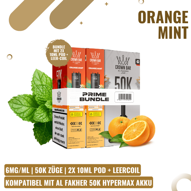 Al Fakher 50K HYPERMAX Prime Pod - Orange Mint