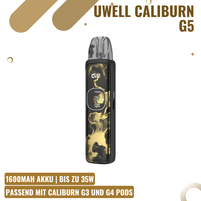 Uwell Caliburn G5 - Pod Kit - Black Gold