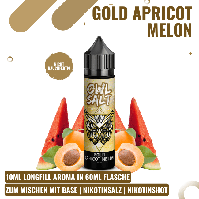 Owl Salt Longfill 10ml - Gold Apricot Melon