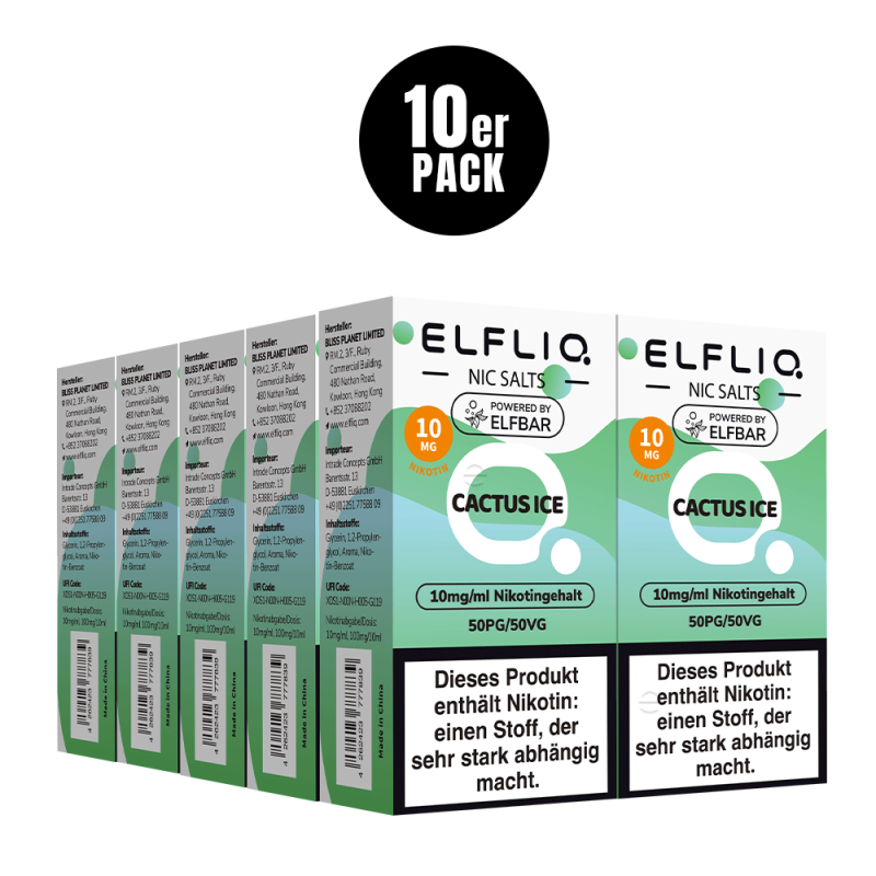 10er Pack Elf Bar Elfliq - Cactus Ice - 10mg/ml