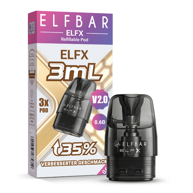 Elf Bar ELFX Refillable Pod V2.0 3ml - 0,6 Ohm - 3er Pack