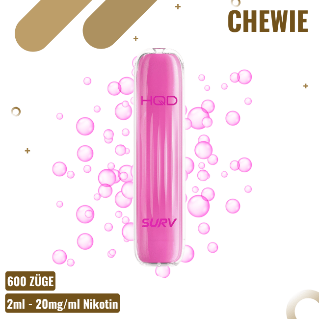 HQD SURV 600 - Bubble Gum / Chewie - Einweg E-Shisha