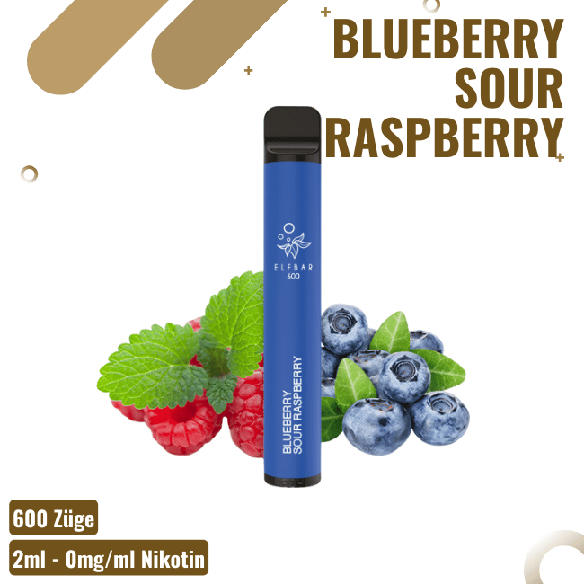 Elf Bar 600 - Blueberry Sour Raspberry - Nikotinfreie...