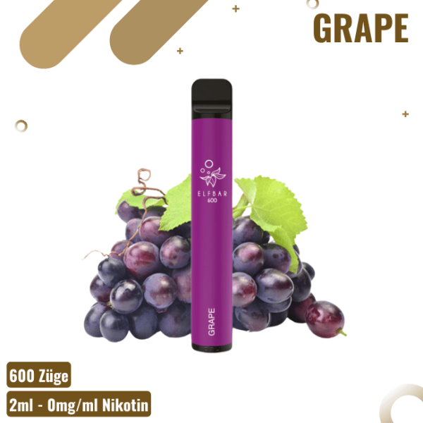 Elf Bar 600 - Grape - Nikotinfreie Einweg Vape