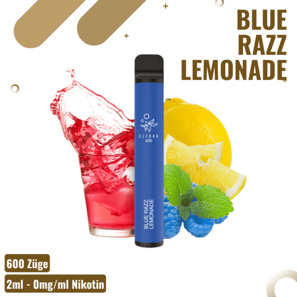 Elf Bar 600 - Blue Razz Lemonade - Nikotinfreie Einweg Vape