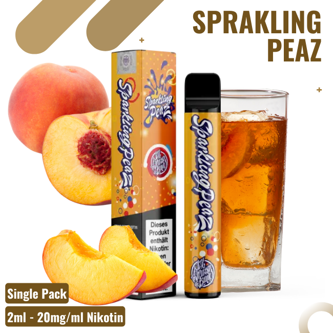 187 Vape - Sparkling Peaz - Einweg E-Shisha - 600 Züge - mit Nikotin