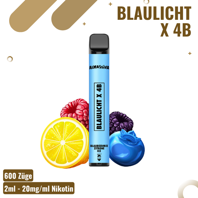 Al Massiva Vape - Blaulicht x 4b - E-Shisha - bis zu 600 Züge
