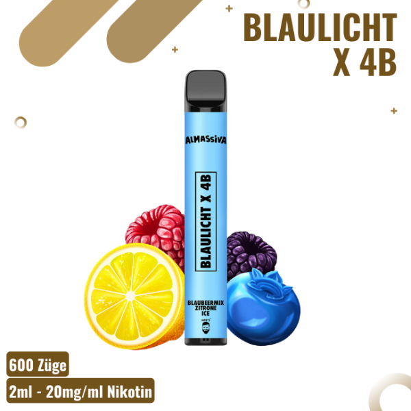 Al Massiva Vape - Blaulicht x 4b - E-Shisha - bis zu 600...