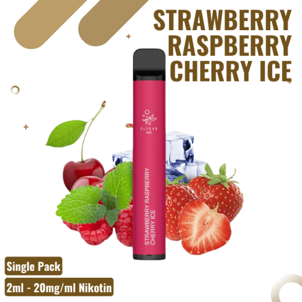 Elf Bar 600 - Strawberry Raspberry Cherry Ice - Einweg Vape