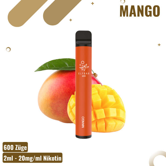 Elf Bar 600 - Mango - Einweg E-Shisha - mit Nikotin - bis...