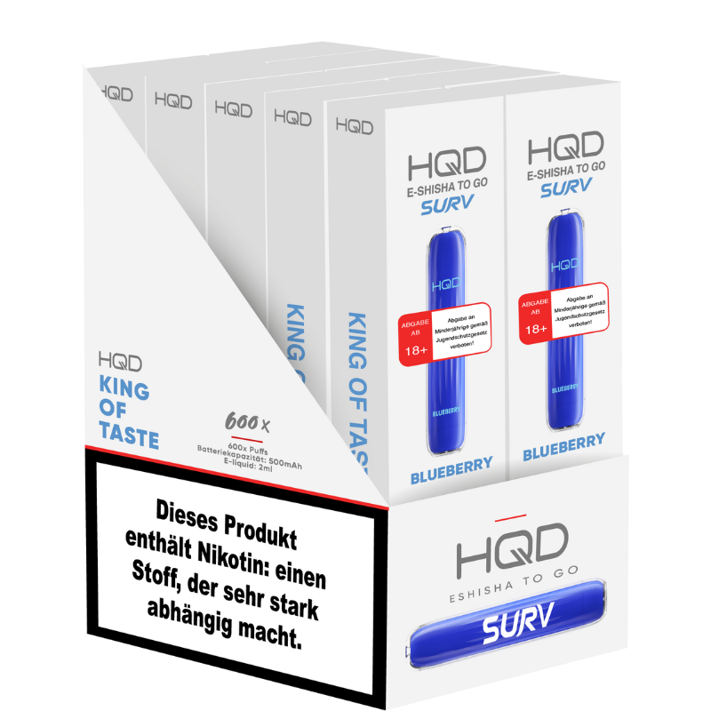 HQD VAPE 600 - Blueberry - 10er Packung - Einweg E-Shisha