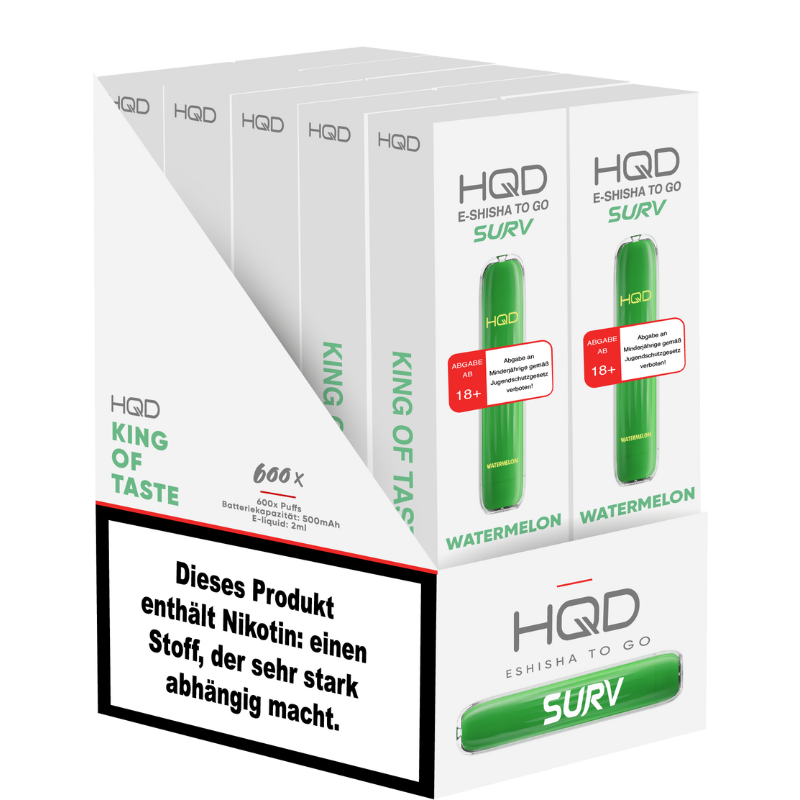 HQD VAPE 600 - Watermelon - 10er Packung - Einweg E-Shisha