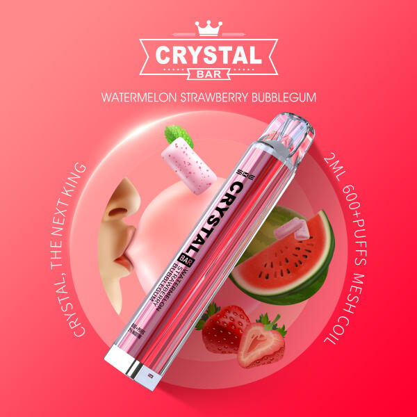 SKE Crystal Vape 600 - Watermelon Strawberry Bubblegum - Einweg E-Zigarette - 2% Nikotin