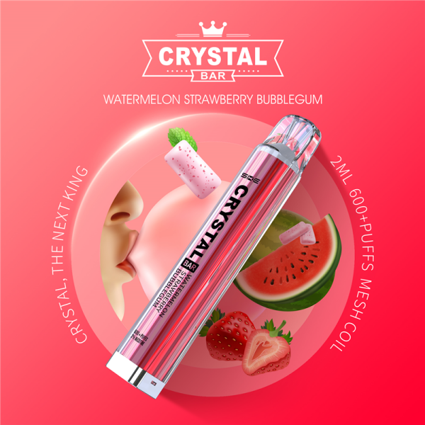 SKE Crystal Vape 600 - Watermelon Strawberry - Einweg...