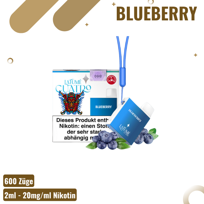 La Fume Cuatro - Blueberry - Einweg E-Shisha - 600 Züge - 20mg