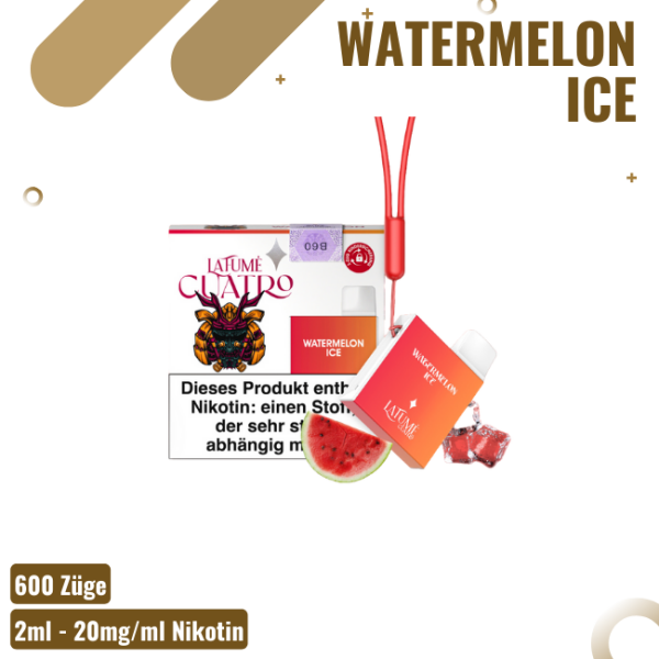 La Fume Cuatro - Watermelon Ice - Einweg E-Shisha - 600 Züge - 20mg