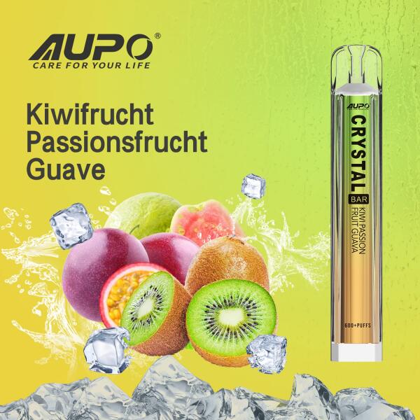 Aupo Crystal Vape - Kiwi Passionfruit Guava - Einweg E-Zigarette