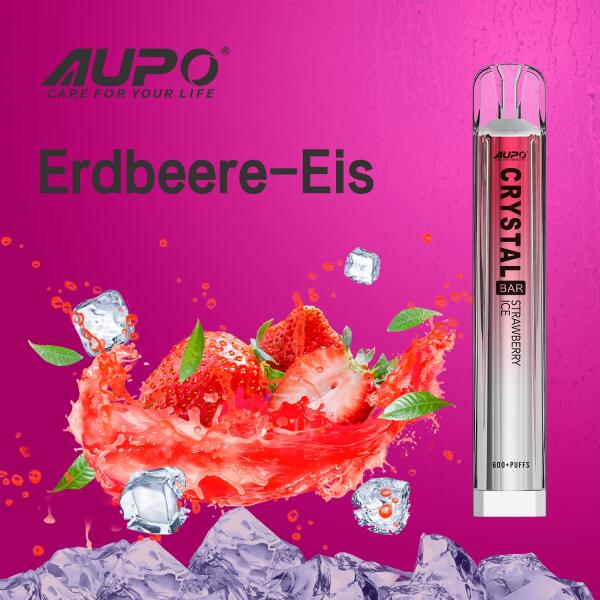 Aupo Crystal Vape - Strawberry Ice - Einweg E-Zigarette