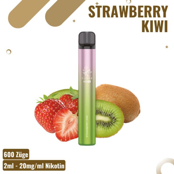 Elf Bar 600 V2 - Strawberry Kiwi - E-Zigarette - Mesh Coil