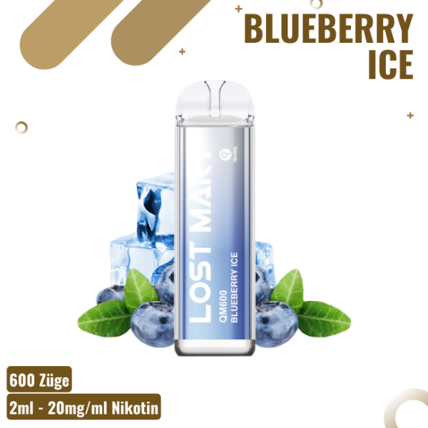 Lost Mary QM600 - Blueberry Ice - Einweg Vape