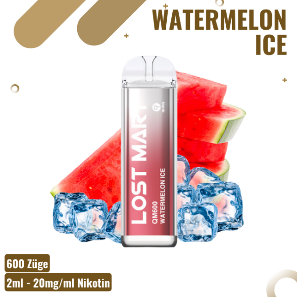 Lost Mary QM600 - Watermelon Ice - Einweg E-Zigarette - 600 Züge