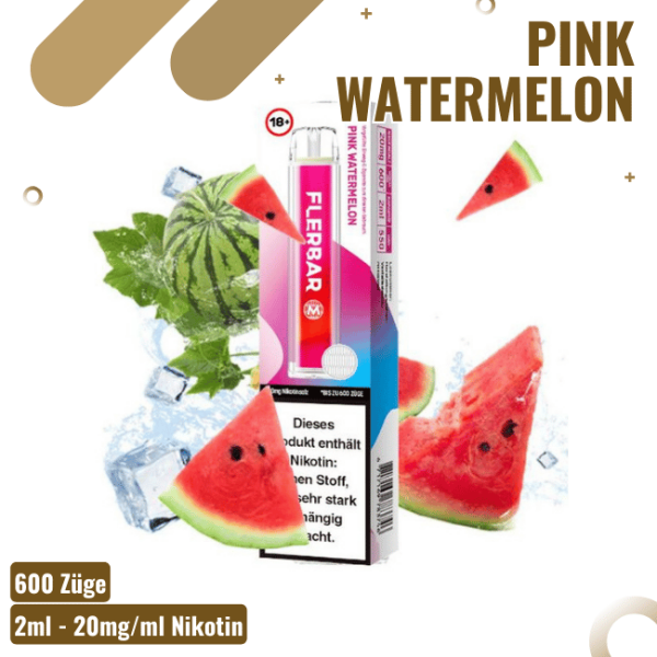 Flerbar Vape 600 - Pink Watermelon - Einweg E-Zigarette