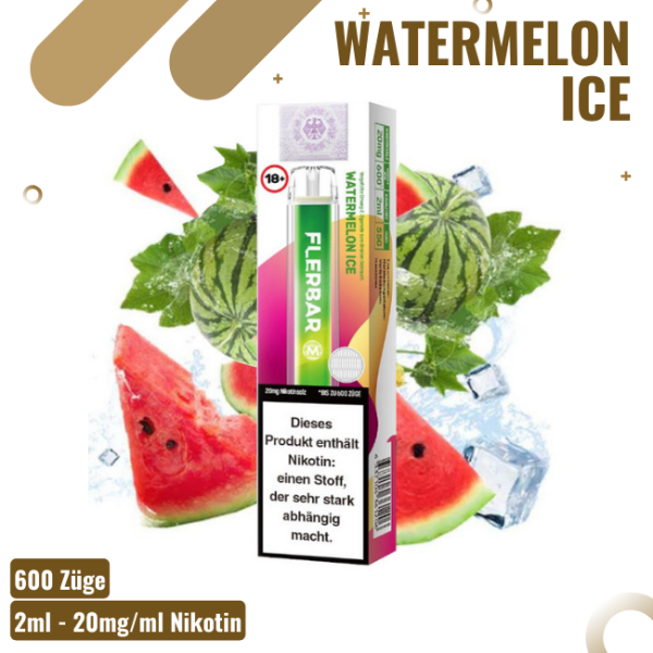 Flerbar Vape 600 - Watermelon Ice - Einweg E-Zigarette