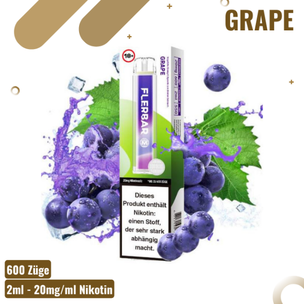 Flerbar Vape 600 - Grape - Einweg E-Zigarette