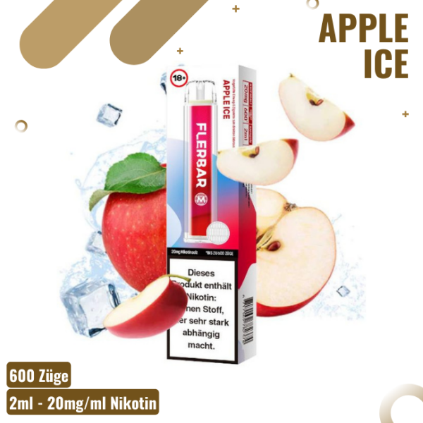 Flerbar Vape 600 - Apple Ice - Einweg E-Zigarette