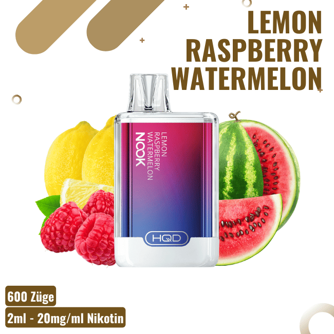 HQD Nook Vape - Lemon Raspberry Watermelon - Einweg E-Zigarette