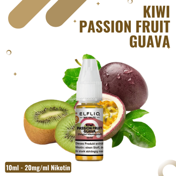 Elf Bar Elfliq 10ml - Kiwi Passion Fruit Guava - 20mg...