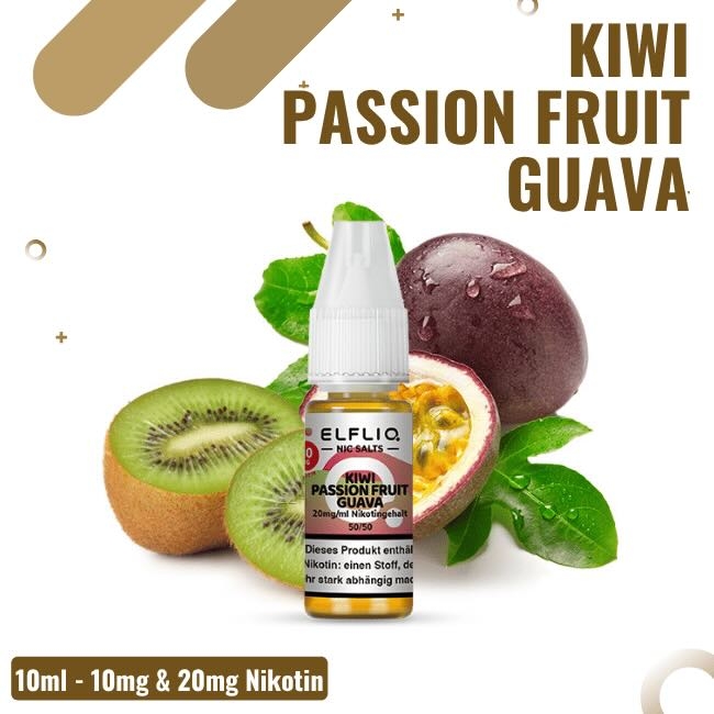 Elf Bar Elfliq 10ml - Kiwi Passion Fruit Guava - 20mg Nikotin