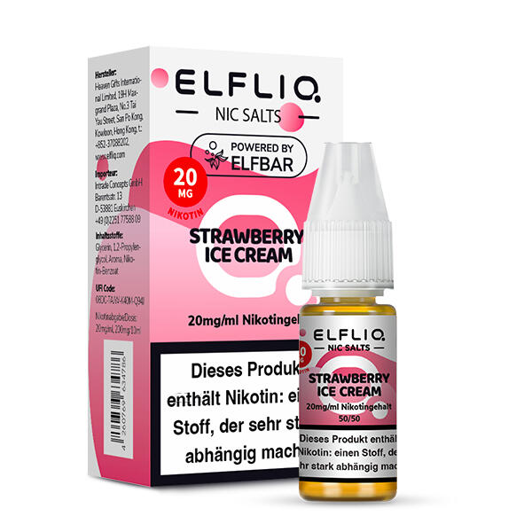 Elf Bar Elfliq 10ml - Strawberry Ice Cream - 20mg Nikotin...