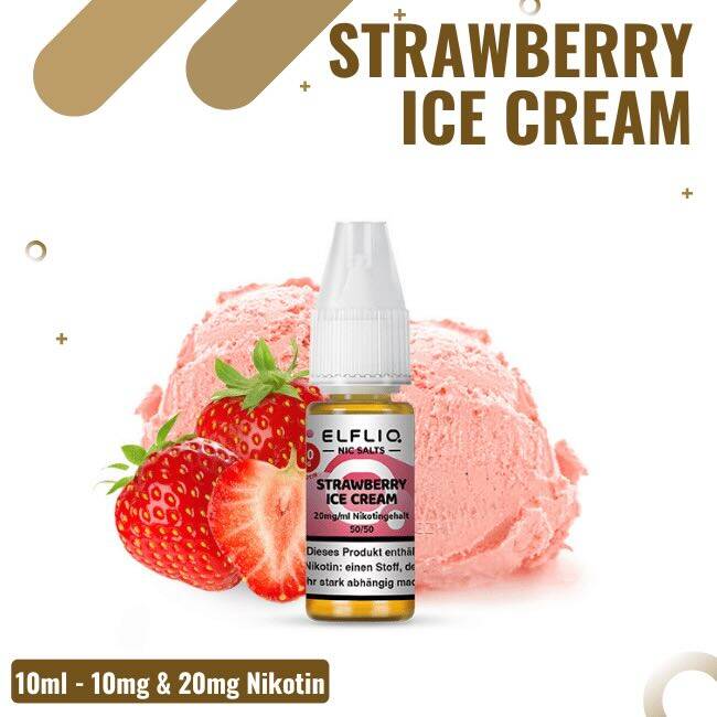 Elf Bar Elfliq 10ml - Strawberry Ice Cream - 20mg Nikotin