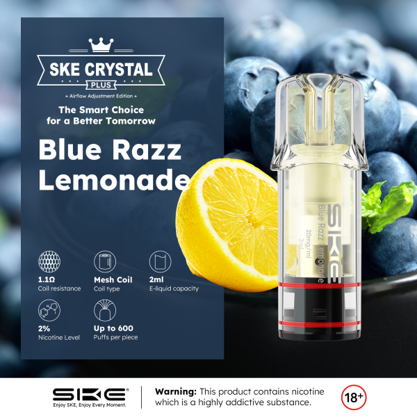 SKE Crystal Plus PODS - Blue Razz Lemonade - 2er Pack - 20mg/ml