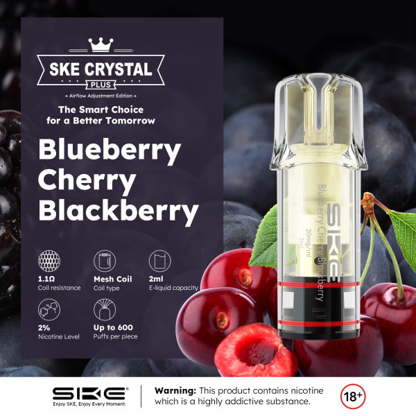 SKE Crystal Plus PODS - Blueberry Cherry Blackberry - 2er Pack - 20mg/ml