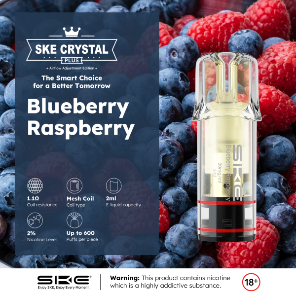 SKE Crystal Plus PODS - Blueberry Raspberry - 2er Pack - 20mg/ml