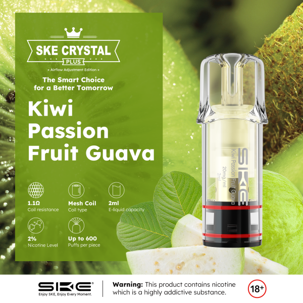 SKE Crystal Plus PODS - Kiwi Passion Fruit Guava - 2er Pack - 20mg/ml