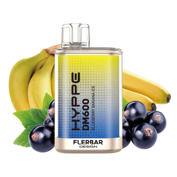 Flerbar Hyppe Vape DM600 - Blueberry Banana Ice - Einweg...