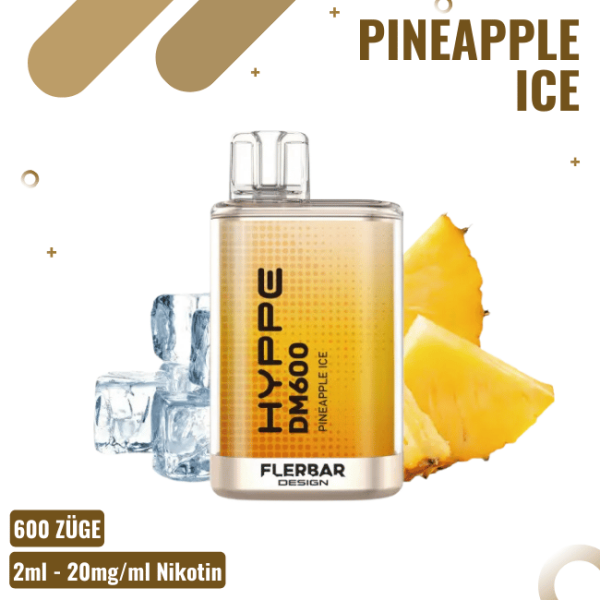 Flerbar Hyppe Vape DM600 - Pineapple Ice - Einweg...