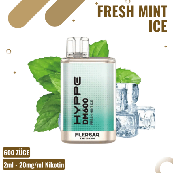 Flerbar Hyppe Vape DM600 - Fresh Mint Ice - Einweg...