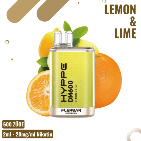 Flerbar Hyppe Vape DM600 - Lemon Lime - Einweg E-Zigarette